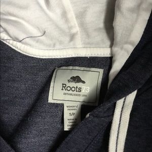 Roots 73 Canada Hoodie Sweatshirt Blue Ladies S